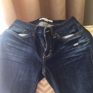 Boston Proper dark distressed skinny jean size 2